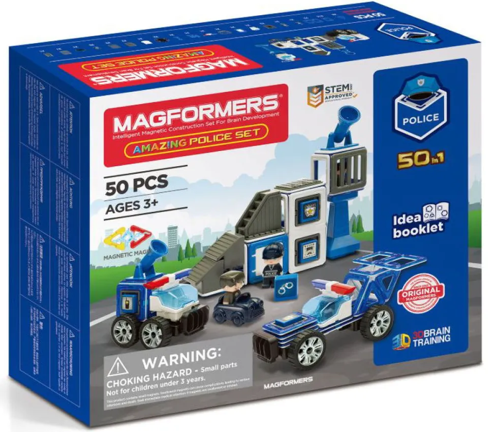 Magformers Polizeiwache Und Fahrzeuge - 50 Stk.