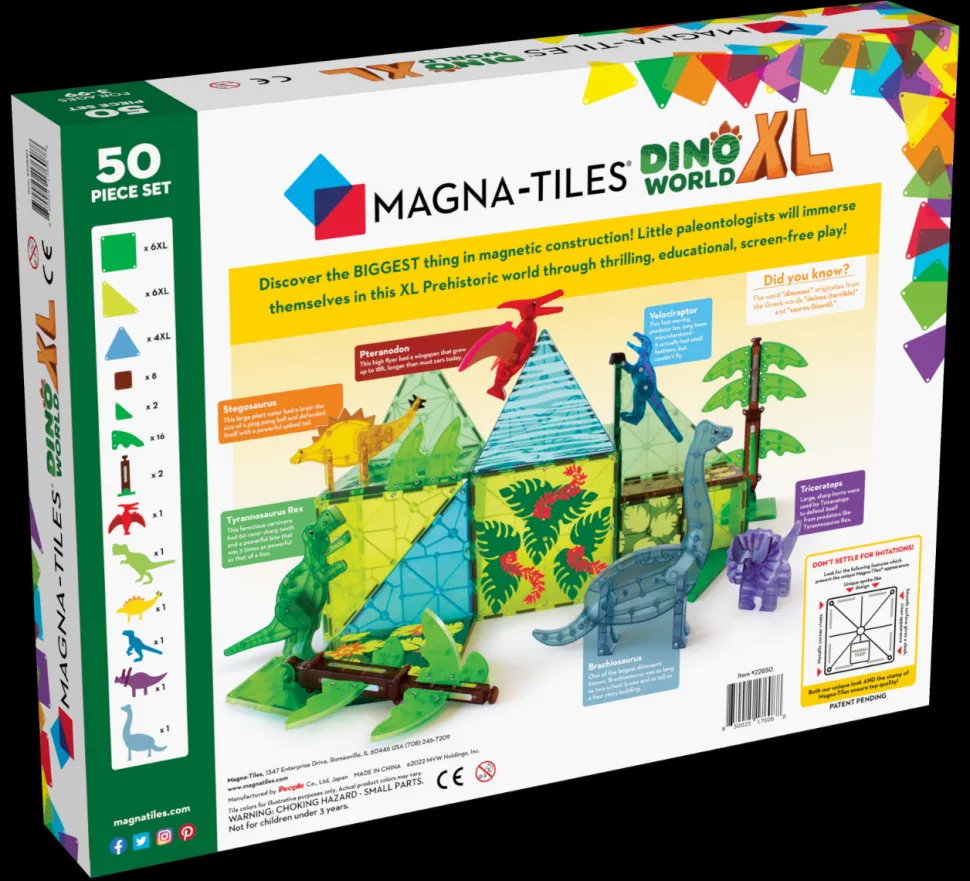 Magna-Tiles - Dino World Xl, 50 Teile