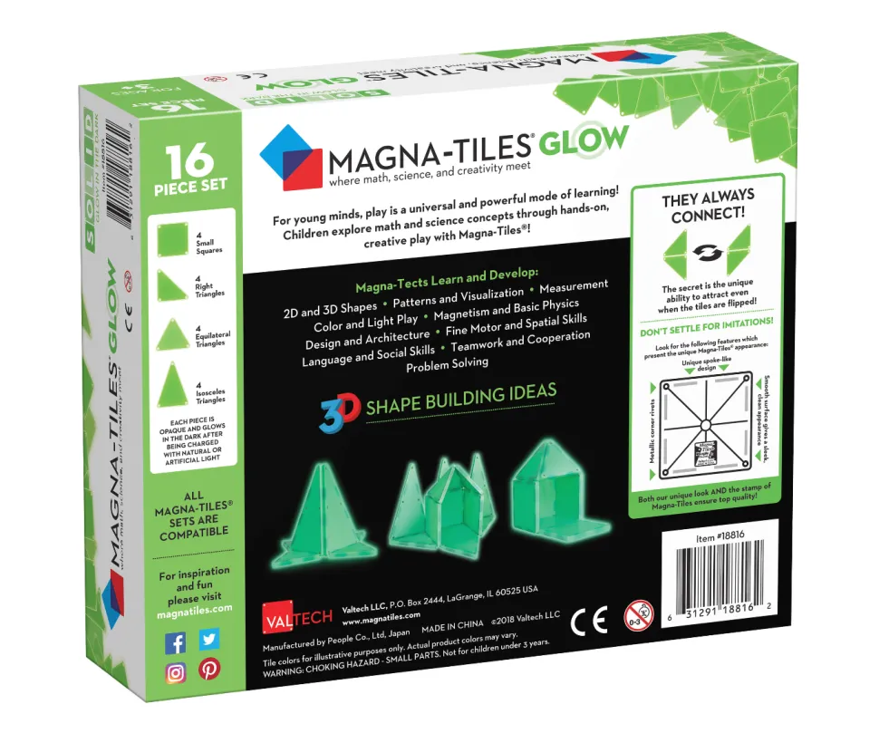 Magna-Tiles Glow In The Dark - 16 Stk.