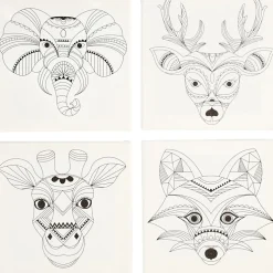 Malerleinwand Mit Tieren - 20 X 20 Cm, 4 Stk.