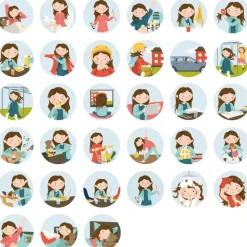 Piktogramm Zubehör - Magnete Madchen, 33 Stk.