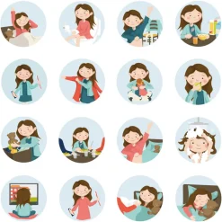 Piktogramm Zubehör - Magnete Madchen, 16 Stk.