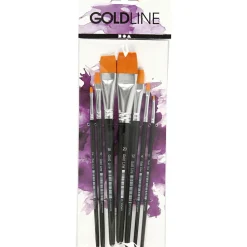 Pinsel Gold Line - Flach, 7 Stk.