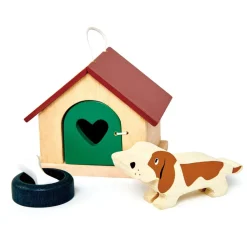 Puppenhaus Zubehör - Hund + Hundehutte