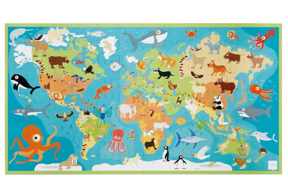 Puzzle Boden - Tiere Der Welt, 100 Teile