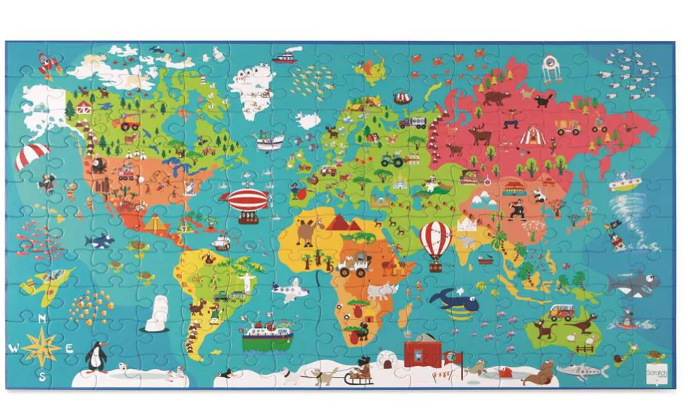 Puzzle Boden - Weltkarte, 150 Teile