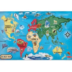 Puzzle Boden - Weltkarte Mit Tieren