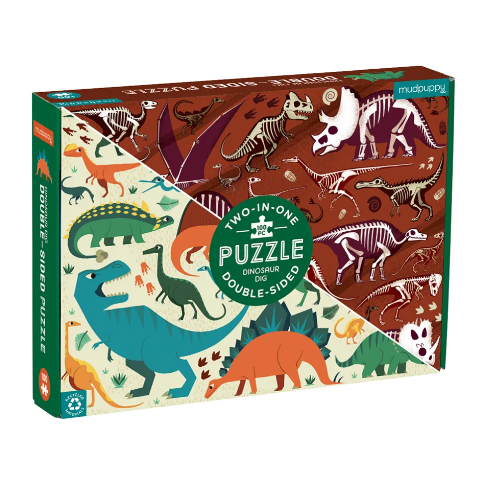 Puzzle Dinoausgrabung - Zweiseitig, 100 Teile