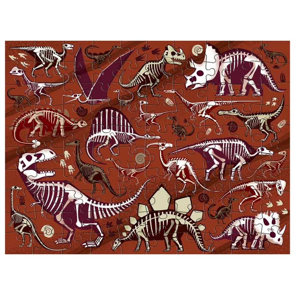 Puzzle Dinoausgrabung - Zweiseitig, 100 Teile