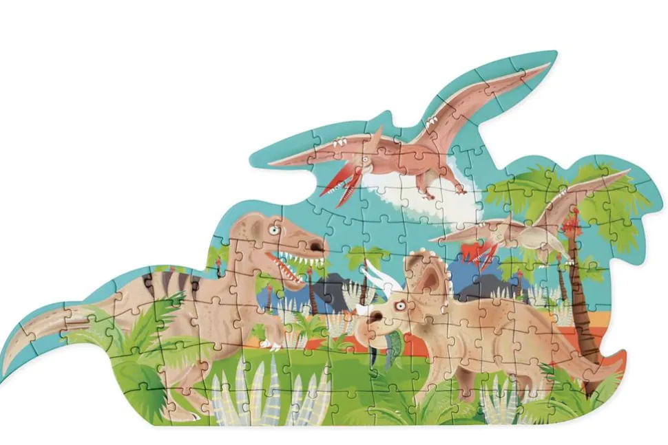 Puzzle, Zweiseitig - 100 Teile - Dinosaurier