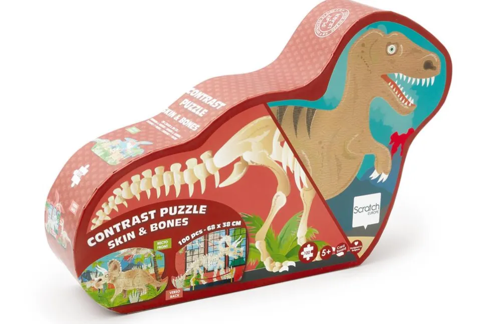 Puzzle, Zweiseitig - 100 Teile - Dinosaurier