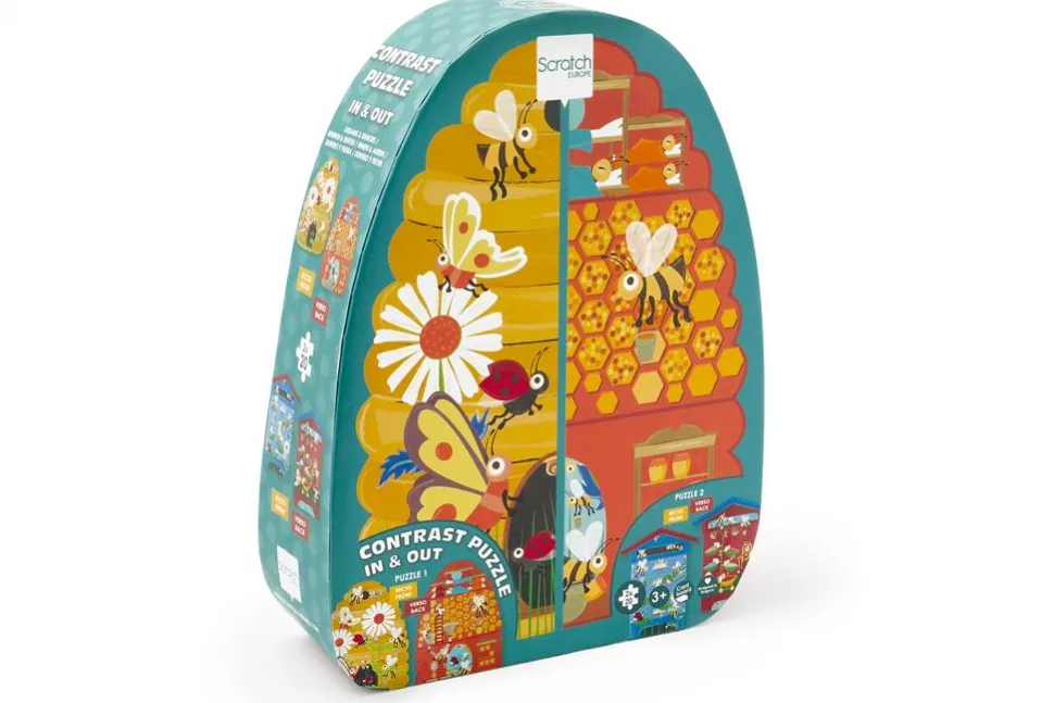 Puzzle, Zweiseitig - 2 X 20 Teile - Bienenkorb