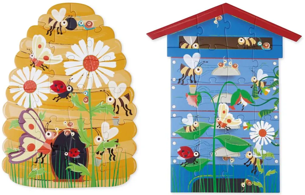 Puzzle, Zweiseitig - 2 X 20 Teile - Bienenkorb