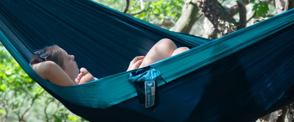 Reise-Hangematte Single - M. Aufhangeset - River