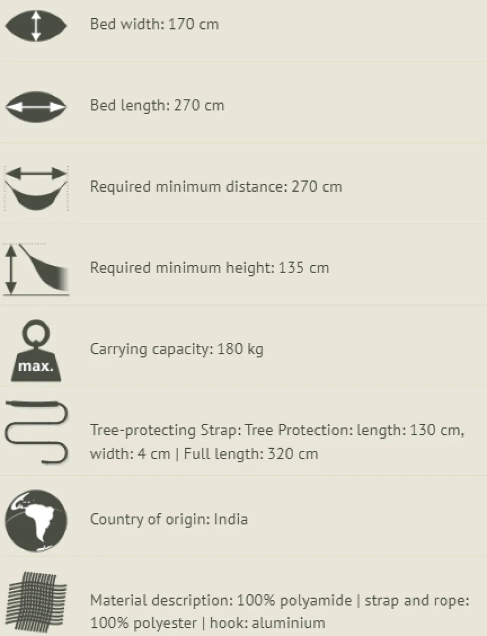 Reise-Hangematte Single - M. Aufhangeset - River