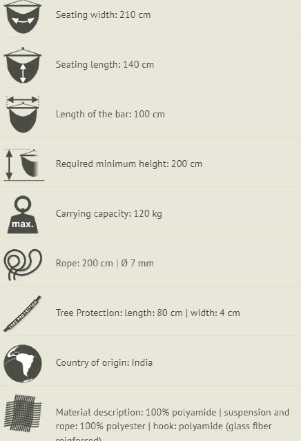 Reise-Hangematte Single - M. Aufhangeset - Canyon