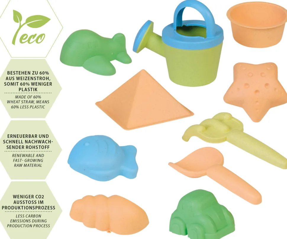 Sandspielzeug Set (Biobasiert), 10-Teilig