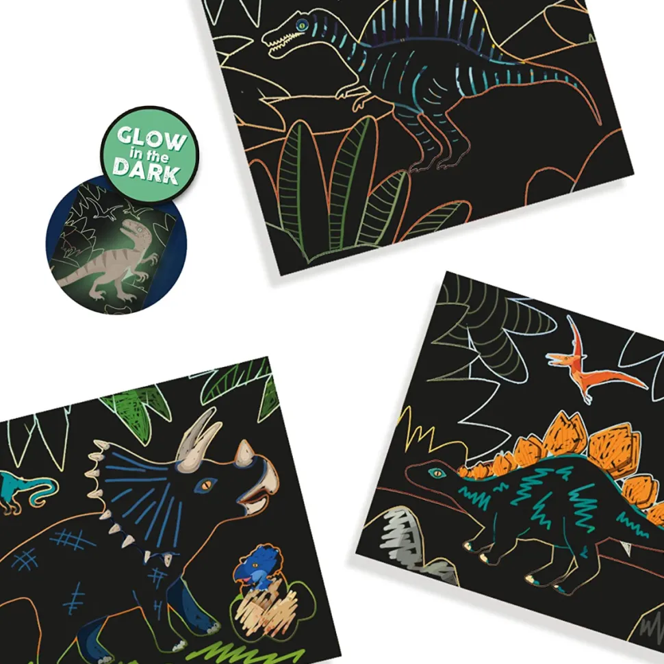 Scratch Art Kratzkunst - Glow In The Dark Dinosaur