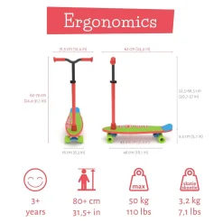 Skatieskootie 2-In-1, Rot