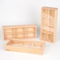 Sortierkasten Aus Holz Mit Scheibe, 3 Stk