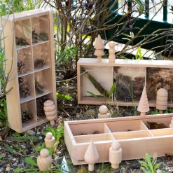 Sortierkasten Aus Holz Mit Scheibe, 3 Stk