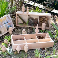 Sortierkasten Aus Holz Mit Scheibe, 3 Stk