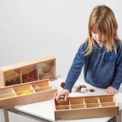 Sortierkasten Aus Holz Mit Scheibe, 3 Stk