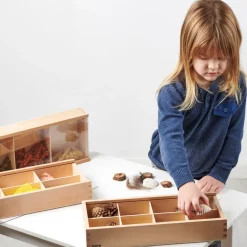 Sortierkasten Aus Holz Mit Scheibe, 3 Stk