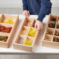 Sortierkasten Aus Holz Mit Scheibe, 3 Stk