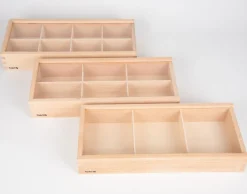 Sortierkasten Aus Holz Mit Scheibe, 3 Stk