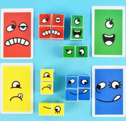 Spiel & Wurfelpuzzle - Gesichtsausdrucke