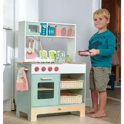 Spielkuche Aus Holz M. Mikrowelle, Inkl. Zubehör