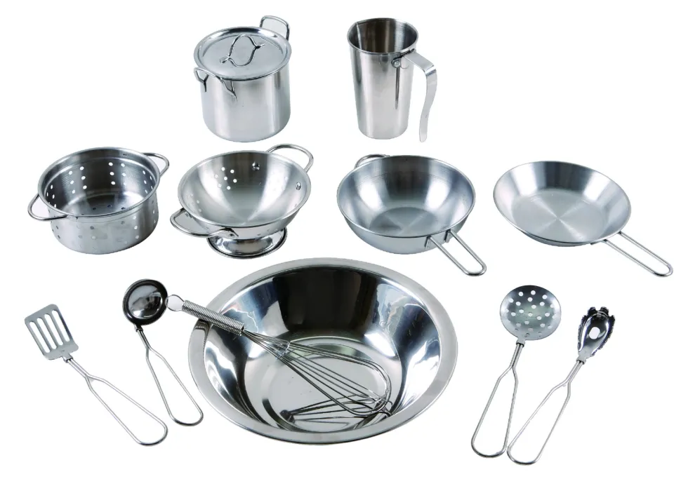 Spielset Kuche Aus Rostfreiem Stahl - 12-Teilig