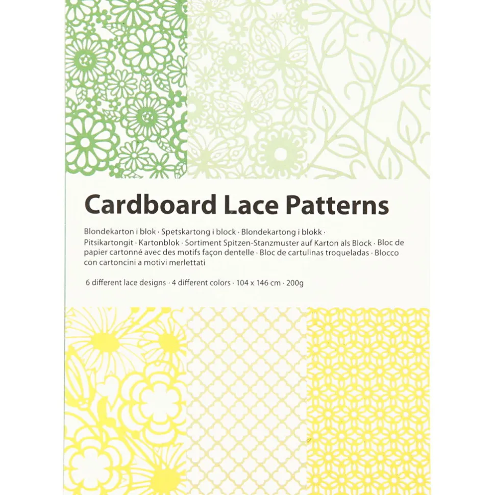 Spitzenbortekarton A6 - Fruhlingsfarben, 24 Stk.