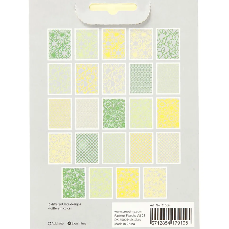 Spitzenbortekarton A6 - Fruhlingsfarben, 24 Stk.