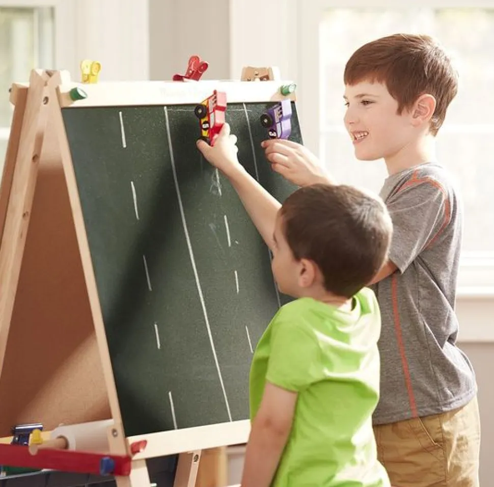 Staffelei Zweiseitig - Tafel, Whiteboard & Papier