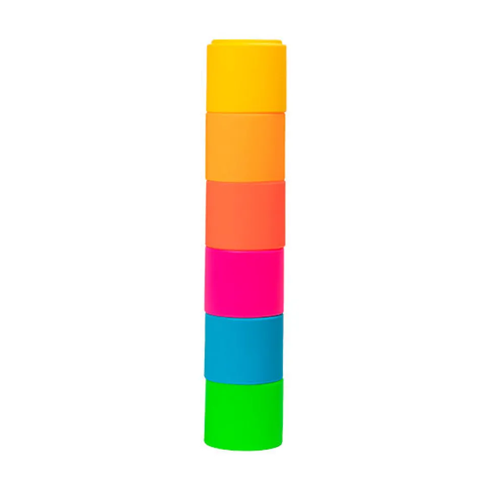 Stapelbecher Aus Silikon - Neonfarben, 6 Stk.