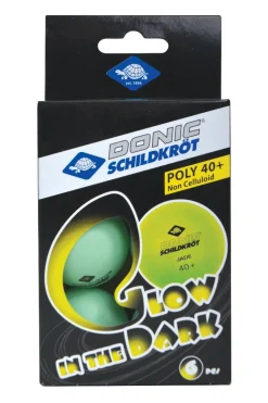 TischtennisBälle Poly 40+, Glow 6 Stk. - O 4 Cm.