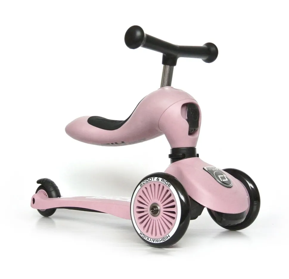 Tretroller / Laufradkombi - Highwaykick 1, Rosa