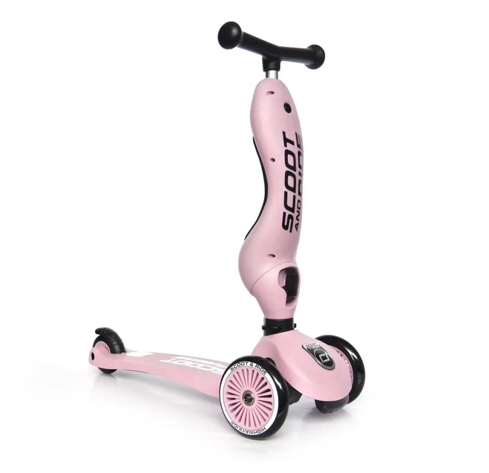 Tretroller / Laufradkombi - Highwaykick 1, Rosa
