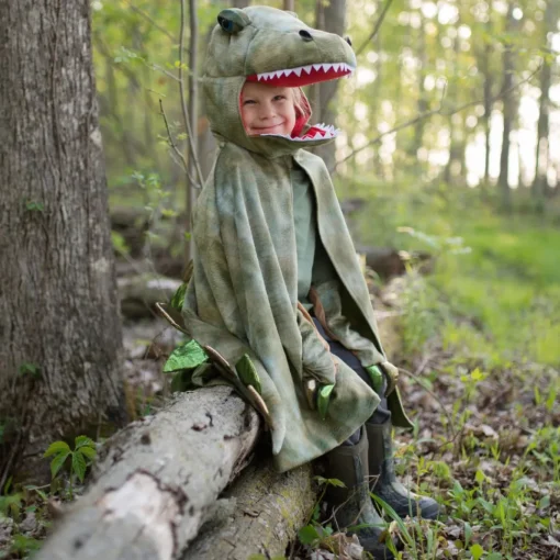 T-Rex - Umhang Mit Klauen, Grun - Gr. 4-6 J.