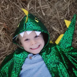 Umhang Drache - Grun/Gelb, Gr. 2-3 Jahre