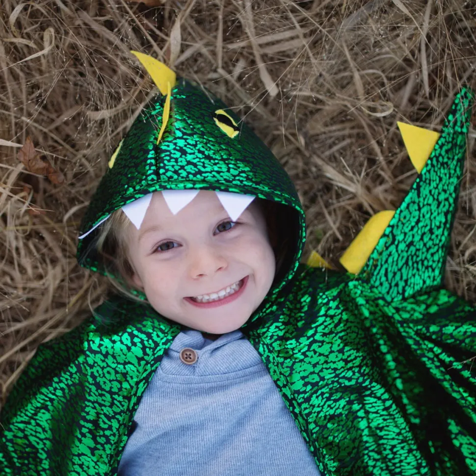 Umhang Drache - Grun/Gelb, Gr. 2-3 Jahre