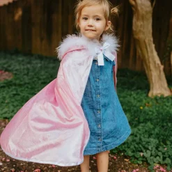 Umhang Glitzer Mit Pelz, Gr. 4-7 Jahre - Rosa