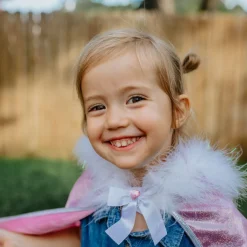 Umhang Glitzer Mit Pelz, Gr. 4-7 Jahre - Rosa