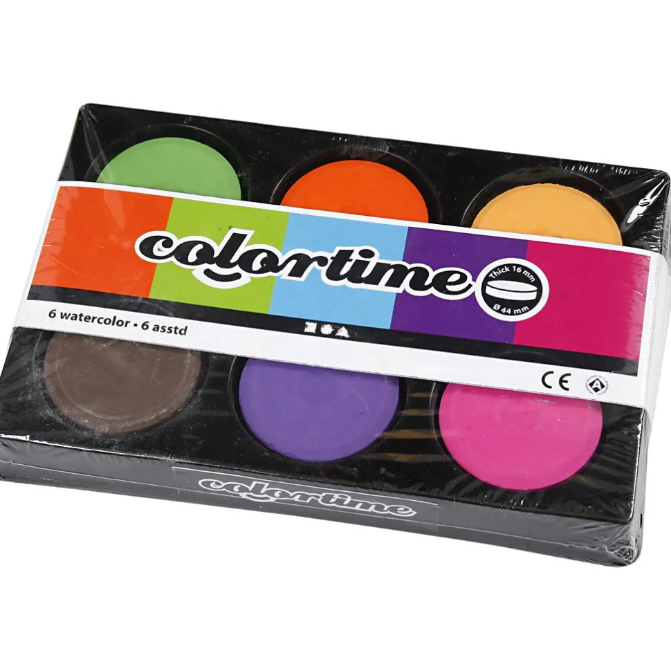 Wasserfarben O 4,4 Cm - Bunt, 6 Stk.