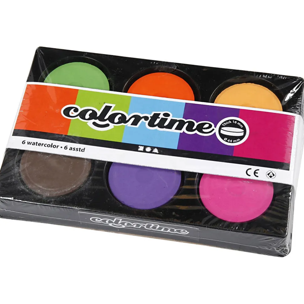 Wasserfarben O 5,7 Cm - Bunt, 6 Stk.