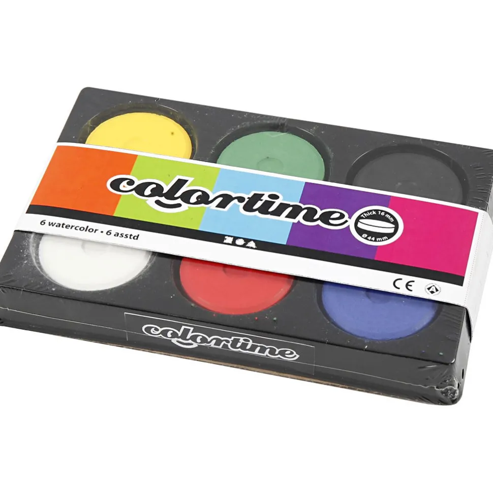 Wasserfarben O 5,7 Cm - Grundfarben, 6 Stk.