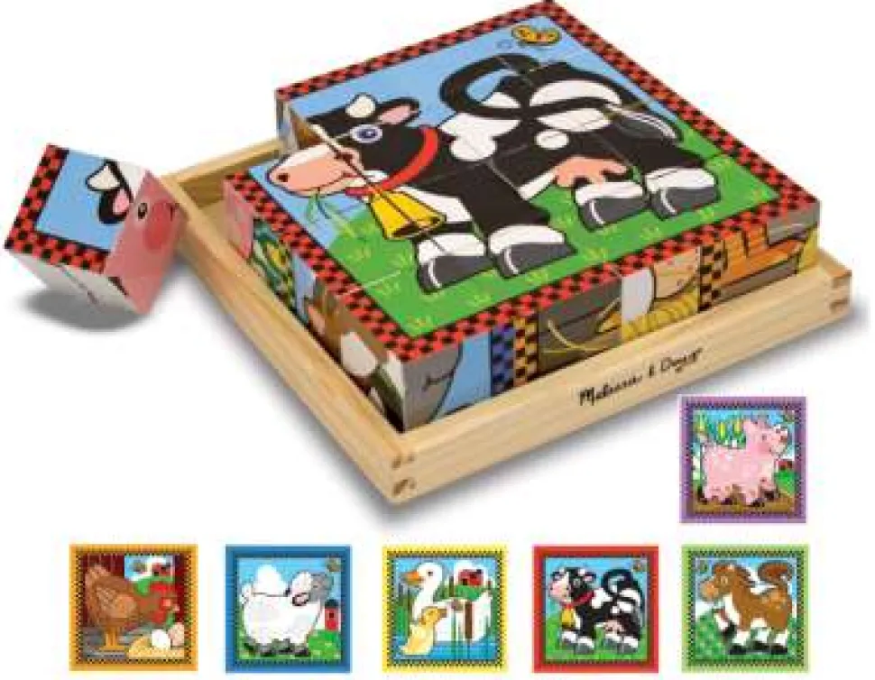 Wurfelpuzzle Mit Bauernhoftieren
