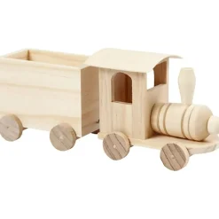 Zum Bemalen - Holzzug Mit Waggon